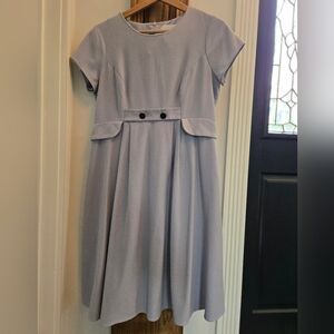 LUXE by Seraphine Maternity Dress – Pale Blue Tailored Fit & Flare